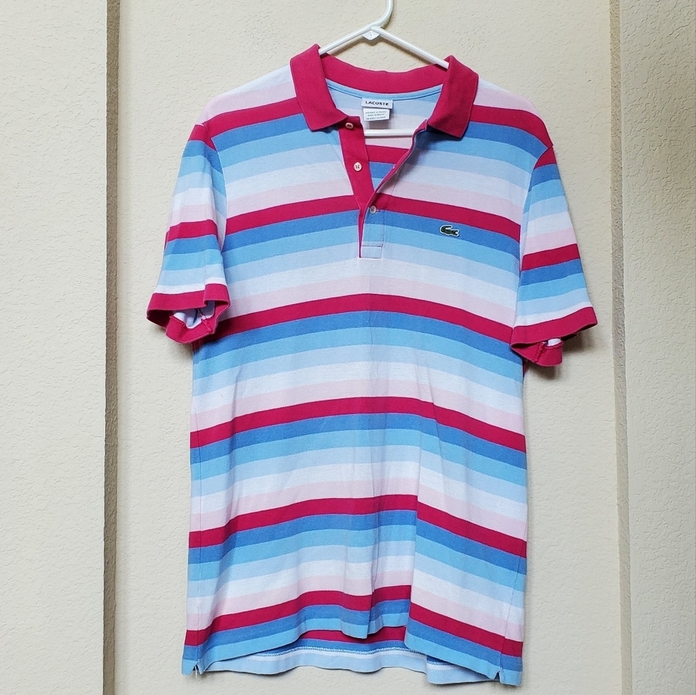 Lacoste Striped Polo.  Size 5 (Large)